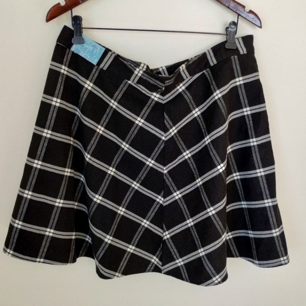 Old Navy Skater Skirt Black Plaid Size 14 Tenniscore Athletic Workcore Check